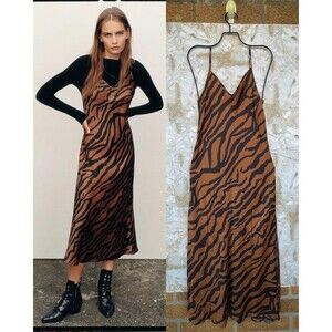 AllSaints animal print slip dress size small